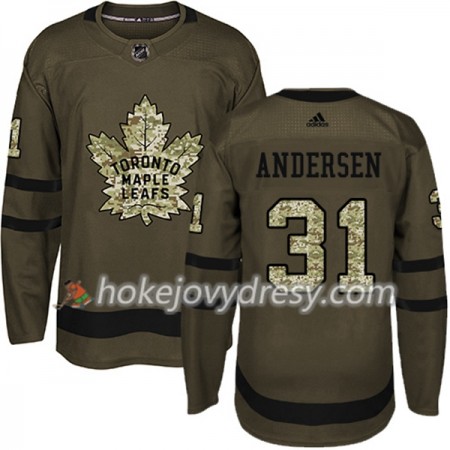 Pánské Hokejový Dres Toronto Maple Leafs Frederik Andersen 31 Adidas 2017-2018 Camo Zelená Authentic